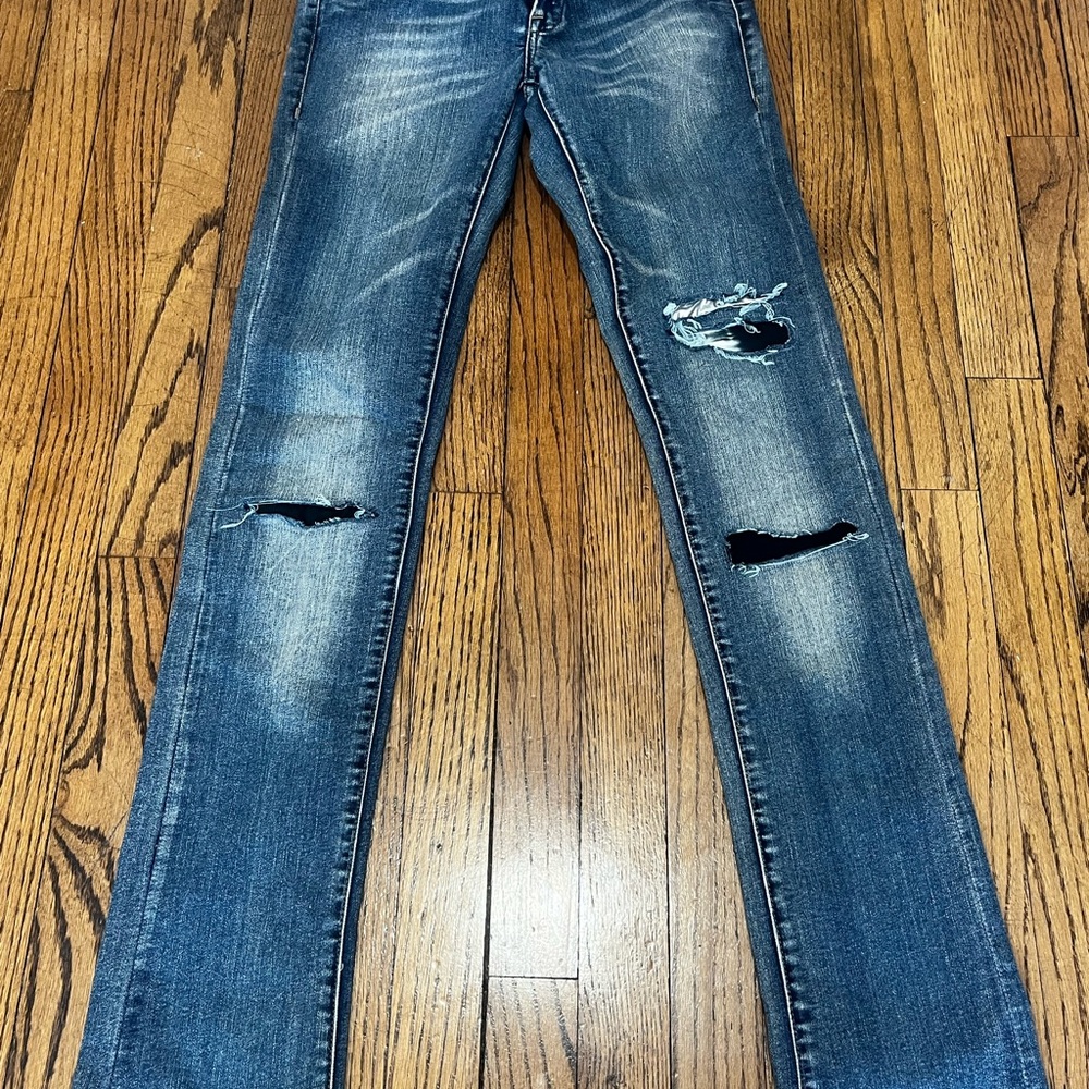 Blank NYC Women's Distressed Dark Blue Skinny Jeans